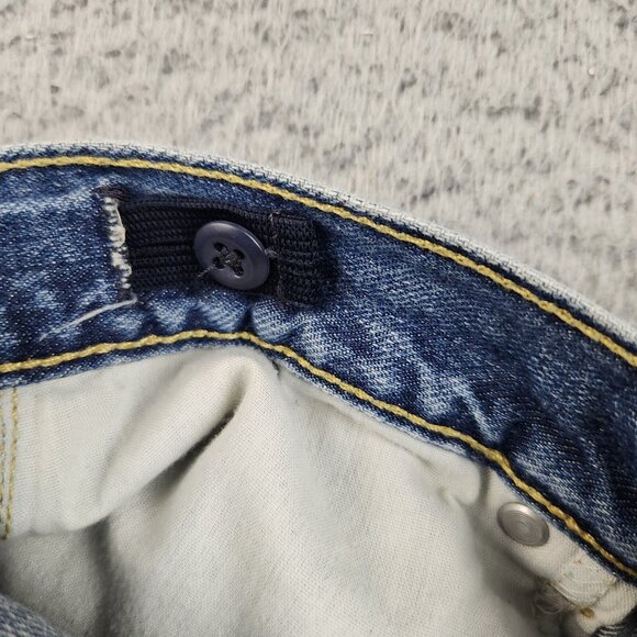 Y2K Boys Relaxed Fit Jeans Boys 18 Husky Straight Faded Adjustable Denim Pants - Picture 12 of 12